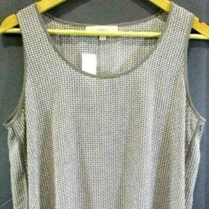 Ann Taylor LOFT Polyester Top Size M, New With Tag, Taupe/White